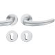 Handle set on round roses PZ, door thickness 39-58 mm, stainless steel matt