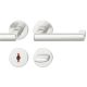 Handle set on round roses WC, aluminium F1