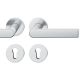 Handle set on round roses PZ, door thickness 39-58 mm, stainless steel matt