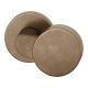 Offset handle knob, fixed, on round rose, bronze dark