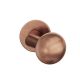 Offset handle knob, fixed, on round rose, bronze light
