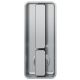 Sliding door handle WC with knob, rectangular, stainless steel