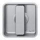 Sliding door handle with WC knob, square, stainless steel