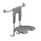 Suspended seat for shower/bath without floor support, st.steel/PUR