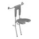 Suspended seat for shower/bath with floor support, st.steel/PUR