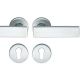 Handle set on round roses PZ, door thickness 39-58 mm, stainless steel matt