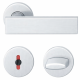 Handle set on round roses WC, door thickness 39-58 mm, aluminium F1