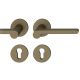 Handle set on round roses PZ, door thickness 39-58 mm, medium dark bronze tone S5