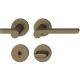 Handle set on round roses WC, door thickness 39-58 mm, medium dark bronze tone S5