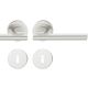 Handle set on round roses BB, door thickness 39-58 mm, aluminium F1