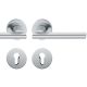 Handle set on round roses PZ, door thickness 39-58 mm, stainless steel matt