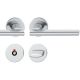 Handle set on round roses WC, door thickness 39-58 mm, stainless steel matt