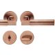 Handle set with round roses WC, door thickness 39-58 mm, light bronze