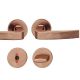Handle set on round roses WC, door thickness 39-58 mm, light bronze