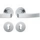 Handle set on round roses PZ, door thickness 39-58 mm, stainless steel matt
