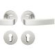 Handle set on round roses PZ, door thickness 39-58 mm, aluminium F1