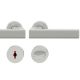 Handle set on round roses WC, door thickness 39-58 mm, aluminium F1