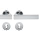 Handle set on round roses PZ, door thickness 39-58 mm, stainless steel matt
