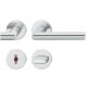Handle set on round roses WC, door thickness 39-58 mm, stainless steel matt
