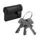 Single profile cylinder 55-10, black (shortened key)