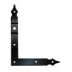 2153 Corner hinges (pair), 250x200mm, black