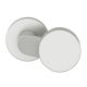 Offset handle knob, fixed, on round rose, aluminium F1