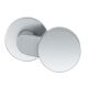 Offset handle knob, fixed, on round rose, stainless steel