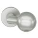 Offset handle knob, fixed, on round rose, aluminium F1