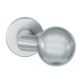 Offset handle knob, fixed, on round rose, stainless steel