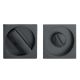 Square pair sliding door plates with WC turn, matt black (18)