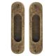 PAIR of handles for sliding doors, brass antique patinated (BQ)