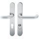 Security backplate set with handles for narrow doors, handle/handle, with cylinder security disc, PZ 92, stainless steel