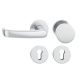 FSB 79 1045 door knob set with PZ round roses for fireproof emergency doors, stainless steel,LEFT
