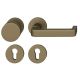 FSB 79 1134 door knob set with PZ round roses for fireproof emergency doors, medium dark bronze S5,RIGHT