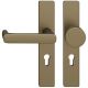 FSB 79 1290 door knob set with backplates for fireproof emergency doors, PZ 72mm, medium dark bronze S5,LEFT