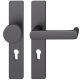 FSB 79 1290 door knob set with backplates for fireproof emergency doors, PZ 92mm, aluminium matt black S8,RIGHT