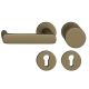 FSB 79 1290 door knob set with PZ round roses for fireproof emergency doors, medium dark bronze S5,LEFT