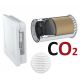 AEROTUBE WRG SMART aktiivne ventilatsiooniseade elektrilise õhuklappide ja CO2-anduriga, koos ilmastikukaitse restiga, PVC, valge