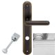 CHIC handle set with long backplates WC 233NT, matt chrome