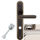 CHIC handle set with long backplates WC 233NT, polished nickel