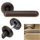 CHIC handle set with roses 004 WC 233NT, patine matt