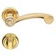 COSMIC handle set with roses 103 WC 233NT, brass gold plated+ crystals