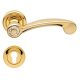 COSMIC handle set with roses 103 PZ, brass gold plated+ crystals
