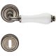DALIA handle set with roses 103 BB, aged iron + white porcelain