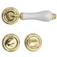 DALIA handle set with roses 103 WC 233NT, polished brass + white porcelain