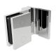 Shower door hinge ELENA - wall/glass 90°, opening outwards, brass bright chrome-plated, LEFT