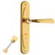 ELIKA Crystal 991 handle set with backplates WC 233NT, brass gold-plated