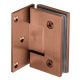 Hinge for glass doors IN.05.306.TCO, wall/glass, brushed stainless steel PVD copper