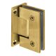 Hinge for glass doors IN.05.307.TG with T-shape fastener, wall/glass, polished st. steel PVD titanium in gold tone