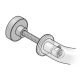 05 0580 Stiprinājums lielrokturiem Ø25/30 mm, vienpusējs caurejošs M8, Ø13 mm, DB 75-84mm, cink.tēr.